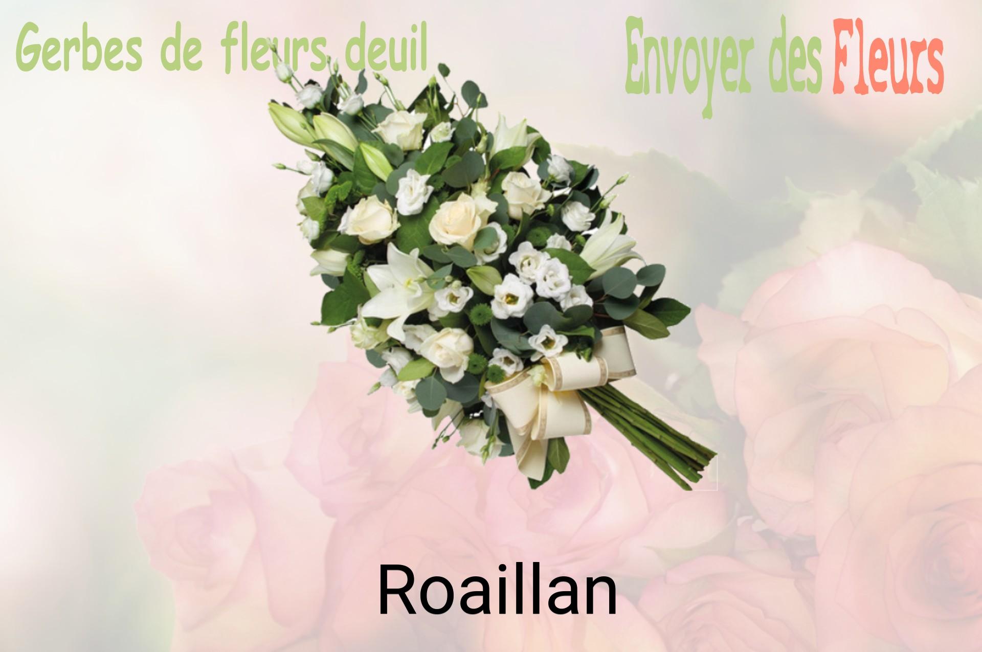 Gerbe de fleurs de deuil livrée à Roaillan